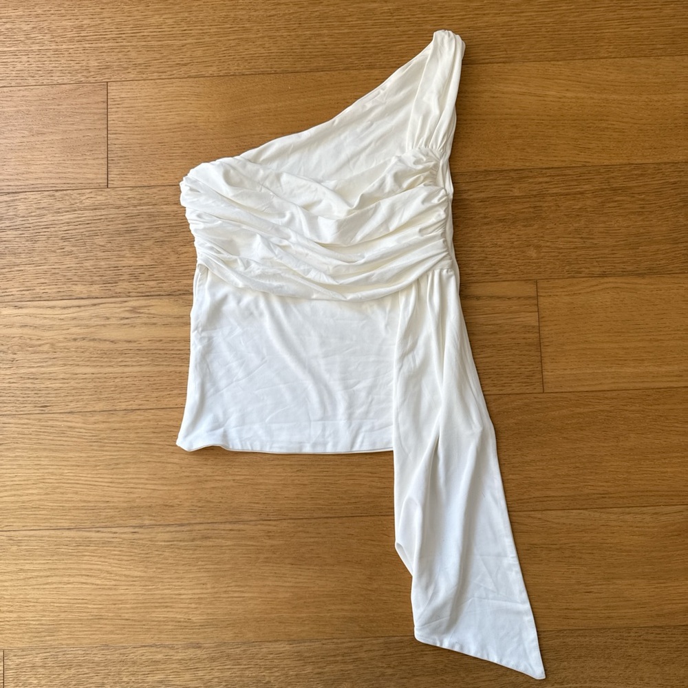 Meshki White One-Shoulder top